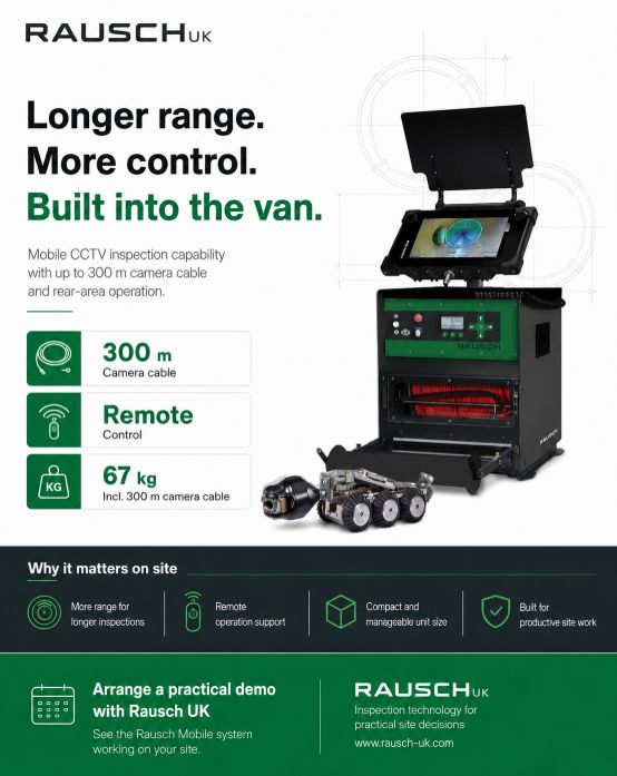 Rausch CCTV inspection system for long-distance pipe and sewer inspection