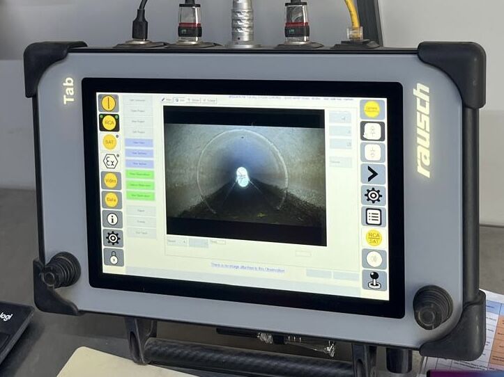 Clear CCTV pipe inspection footage used to assess drainage condition