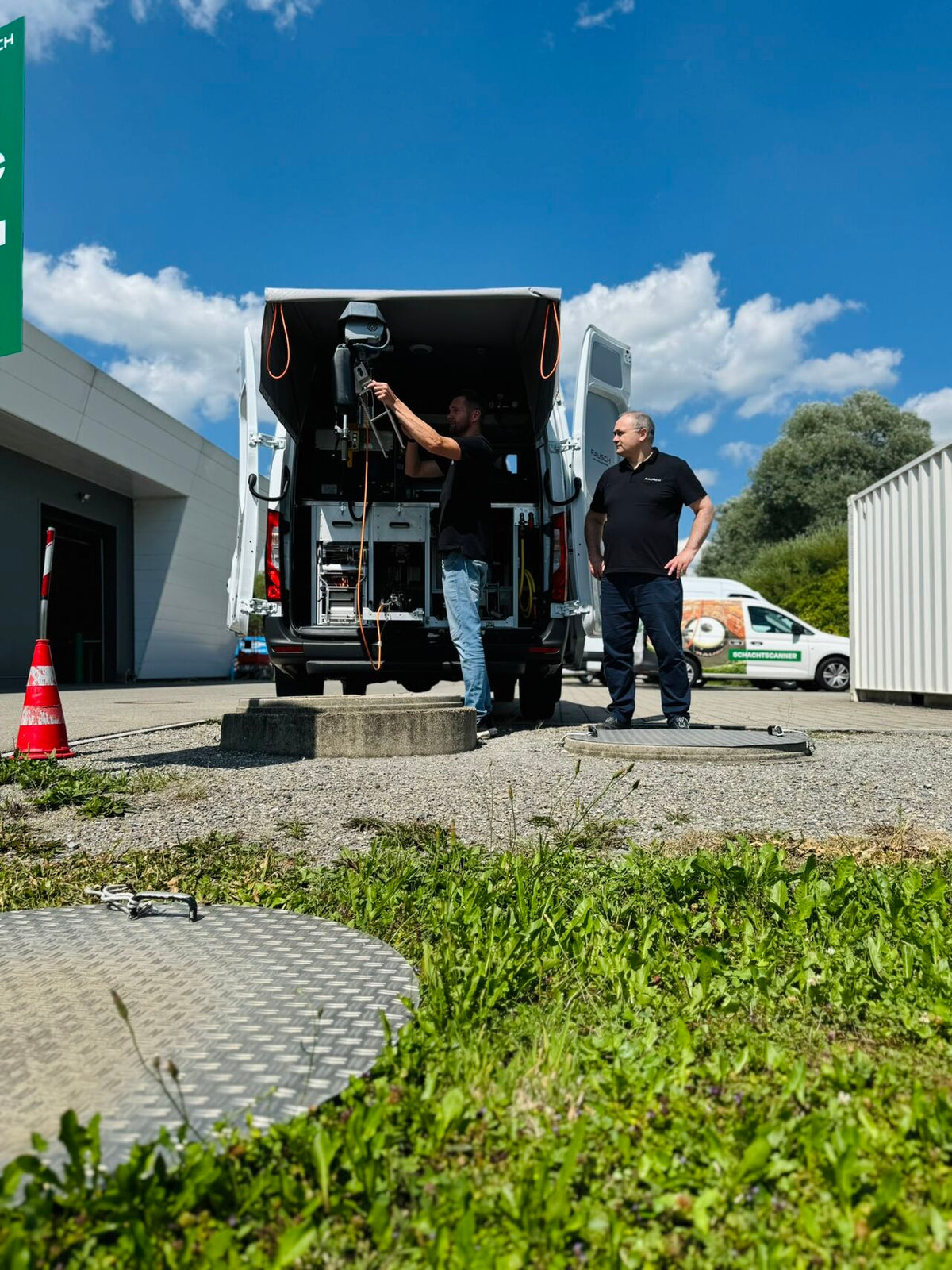 CCTV drain inspection van equipped for professional drainage and sewer survey work