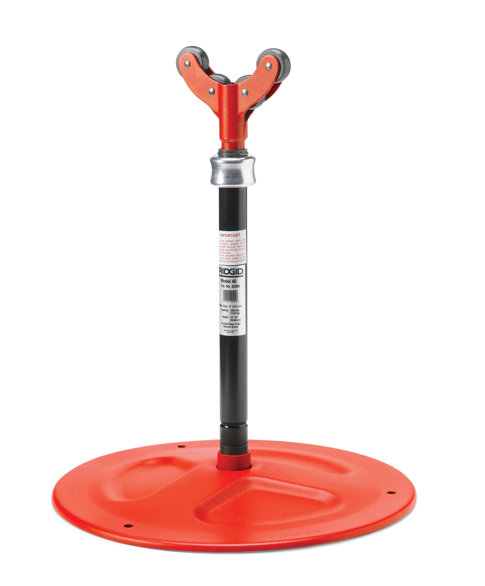 RIDGID 965 26" - 42" Adjustable Support Stand for Groovers – product view | 83380