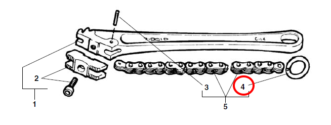 RIDGID CHAIN WRENCH – E3835 CHAIN RING (Pack of 5) – for professional pipework