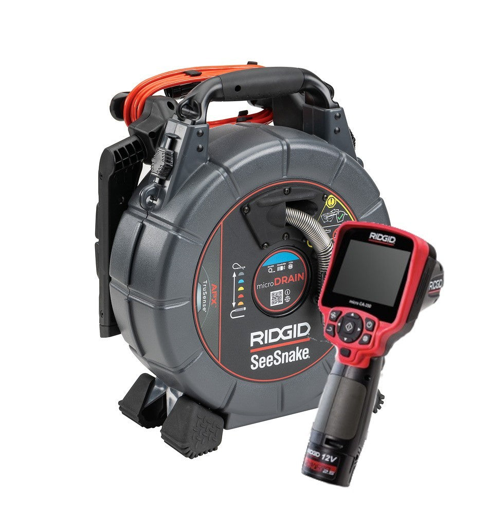 RIDGID SeeSnake® microDrain APX Inspection Camera with TruSense Technology + CA350 Monitor – for drain and sewer inspection