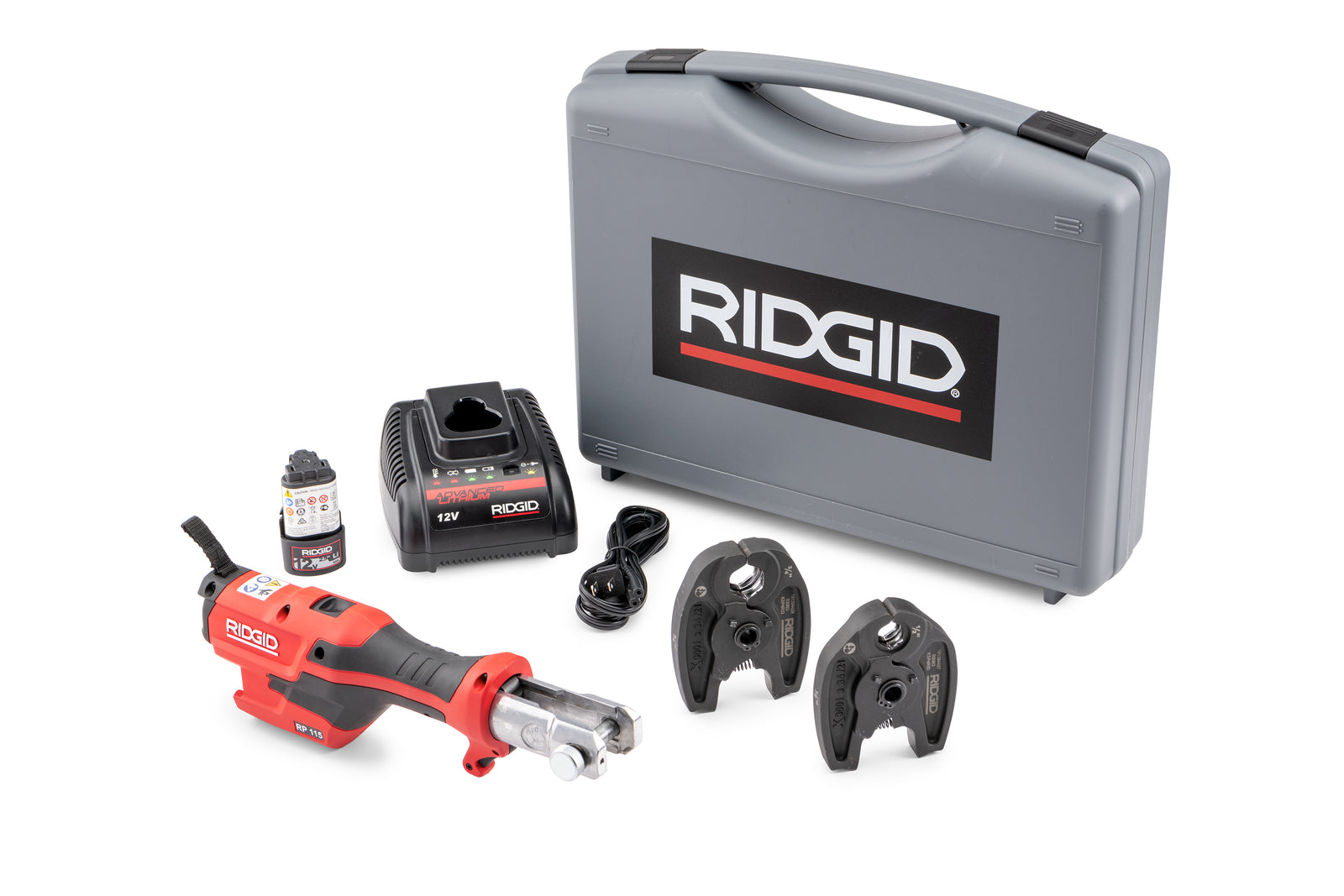 RIDGID 12V Advanced Lithium Battery Charger EU 230 V – three-quarter view | 55198