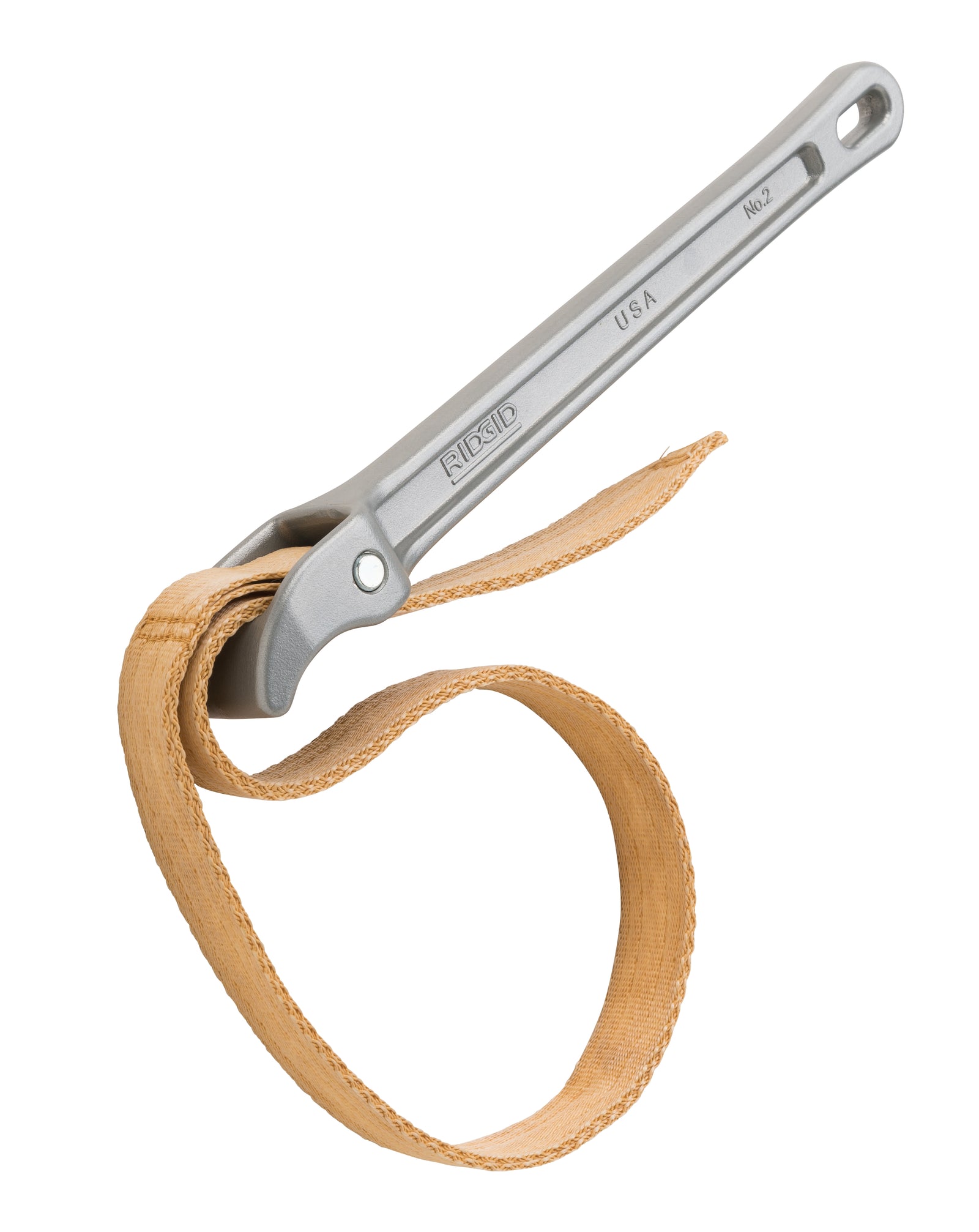 RIDGID 11 ¾” Aluminum Strap Wrench with 24” x 1-1/8” Strap – three-quarter view | 31345