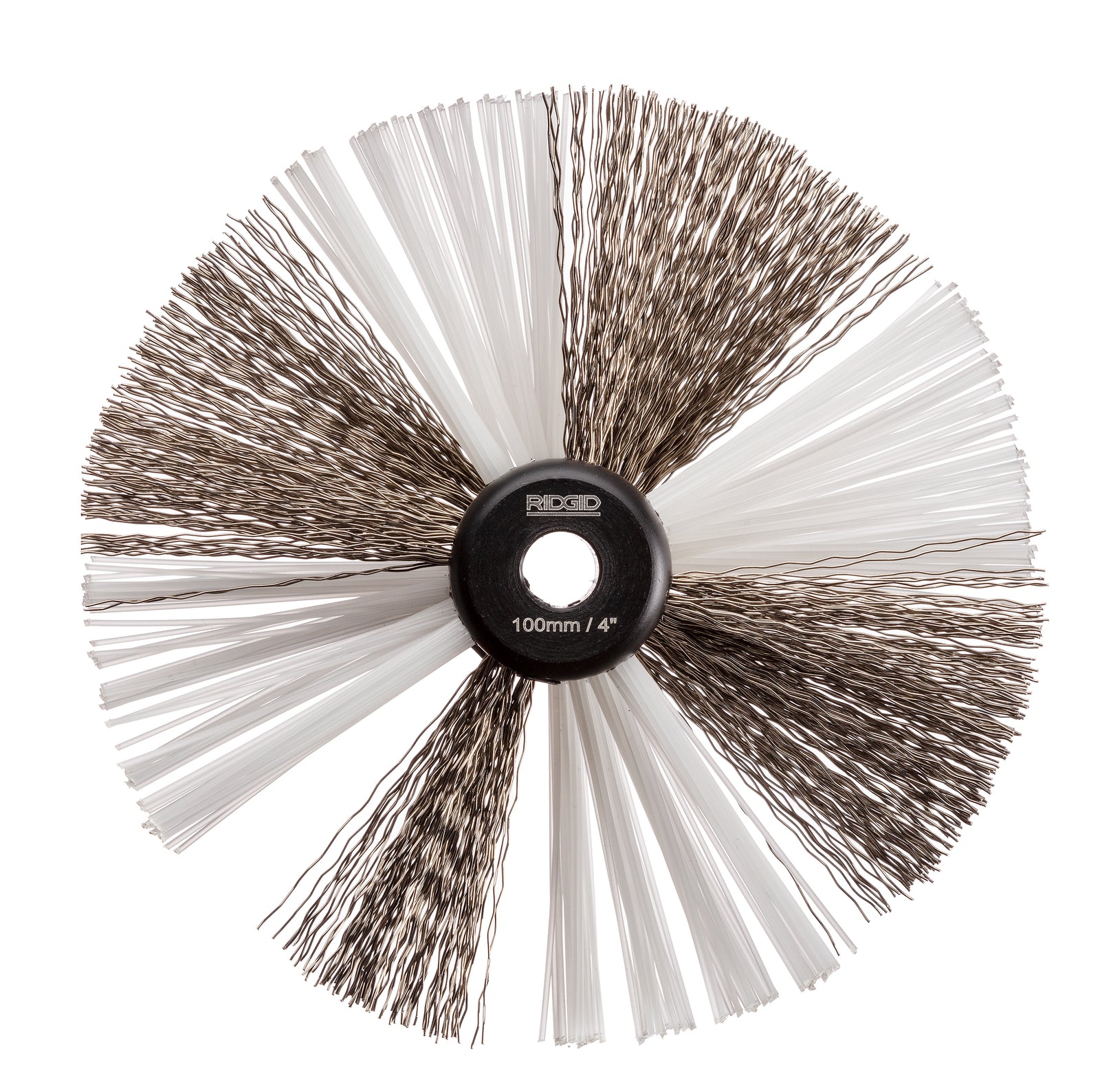 RIDGID 4" (105mm) nylon/steel brush for 5/16" (8mm) cable with nylon and steel strings – product view | 68983