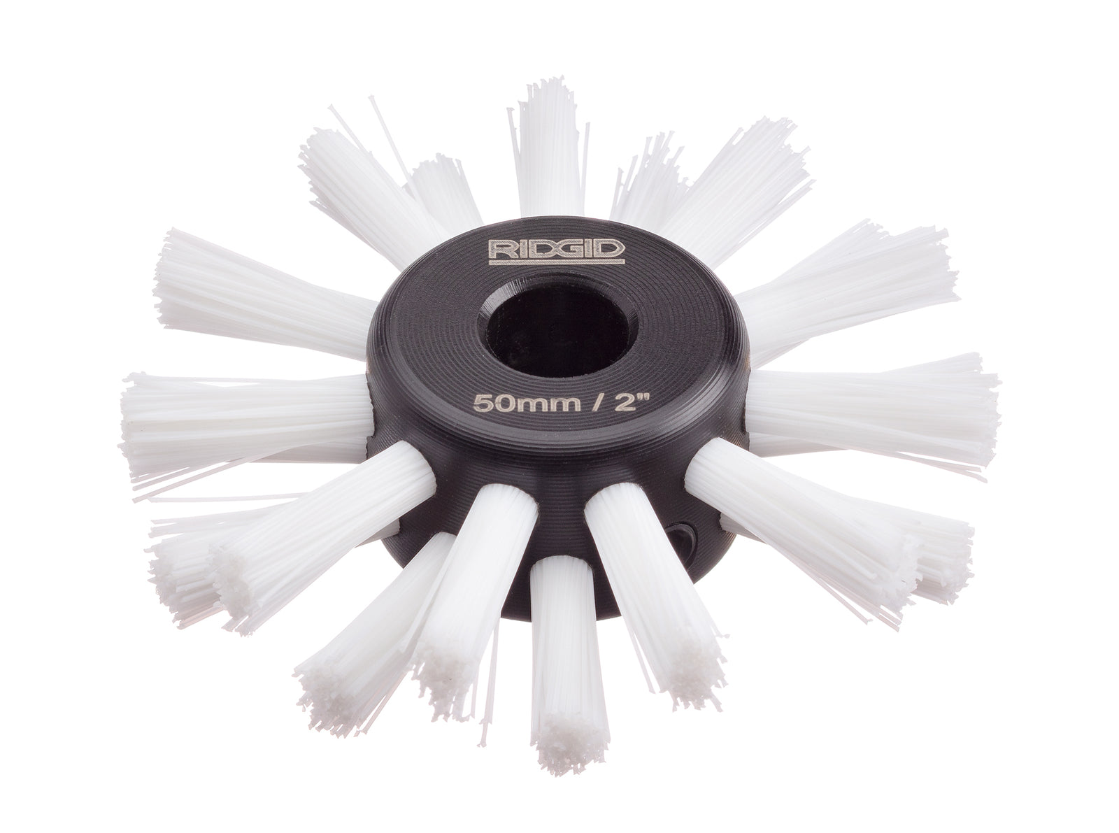 RIDGID 2" (50mm) nylon brush for 5/16" (8mm) cable – three-quarter view | 68943