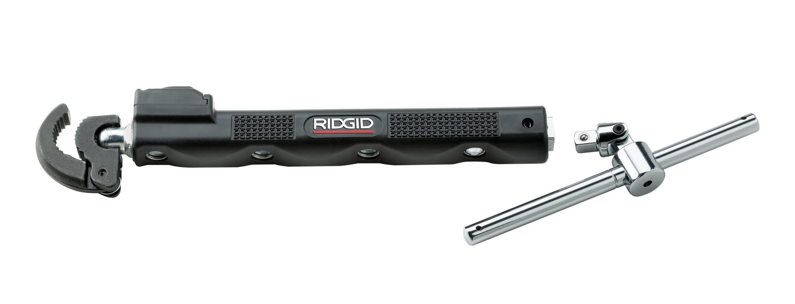 RIDGID 2017 LED Telescoping Basin Wrench, 3/8"- 1 1/4" Capacity – handle detail | 46753