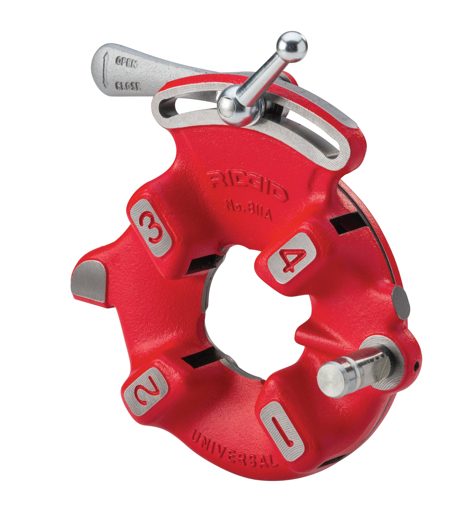 RIDGID 811A 1/8” – 2” NPT Die Head, Quick-Opening, RH – three-quarter view | 97065