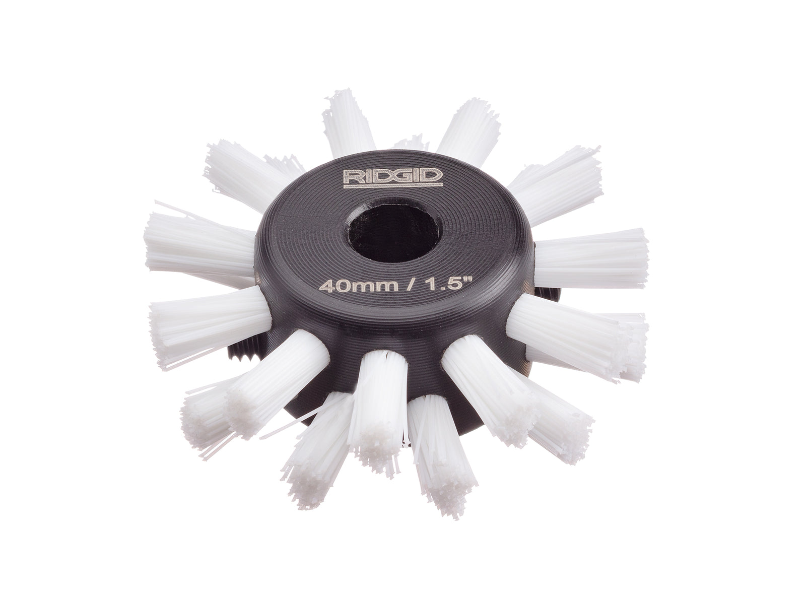 RIDGID 1.5" (40mm) nylon brush for 1/4" (6mm) cable – three-quarter view | 68933
