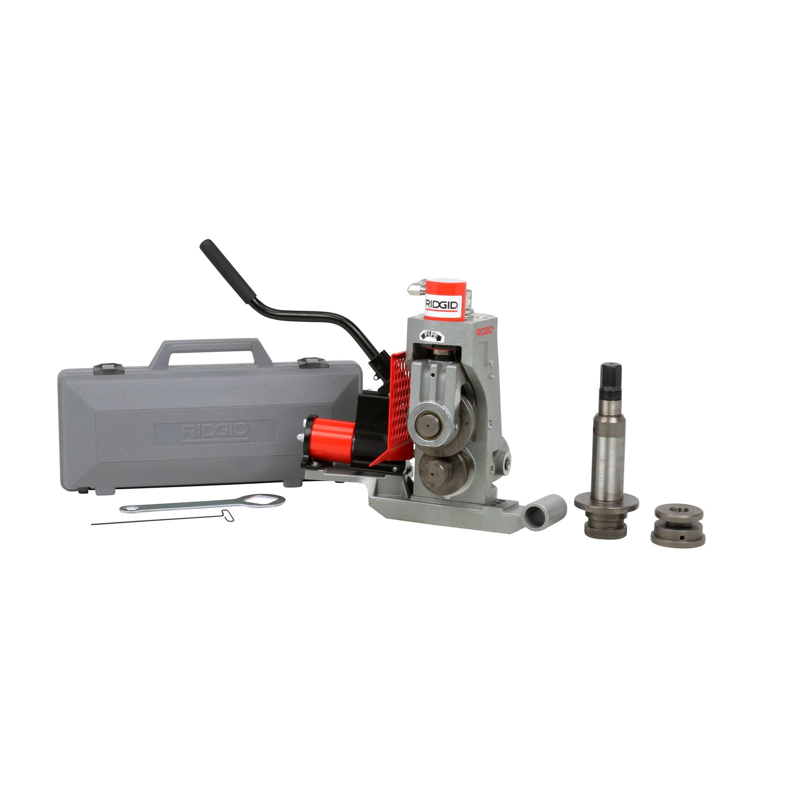 RIDGID 918 Roll Groover w/300 Power Drive Mount Kit – three-quarter view | 48297