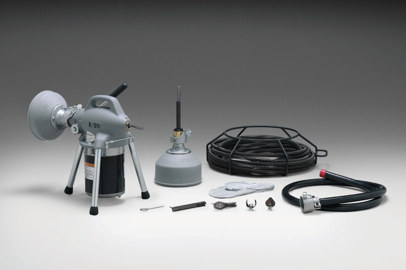 RIDGID Machine with A-1 RIDGID drain cleaning mitt – product view | 11971