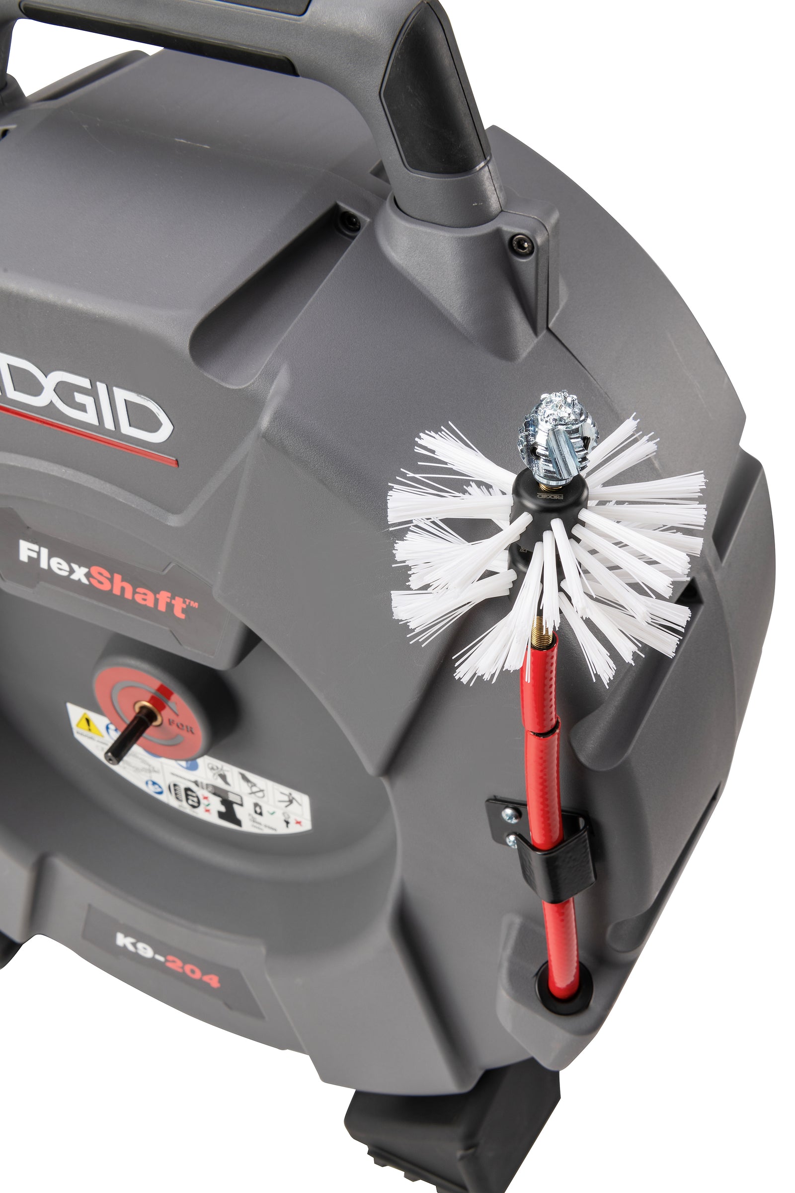 RIDGID 4" (100mm) nylon brush for 5/16" (8mm) cable – three-quarter view | 68953