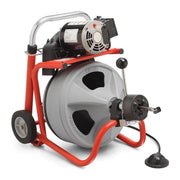 RIDGID K-400 Machine with RIDGID Drain Cleaning Gloves – AUTOFEED – C-45 IW 1⁄2" x 75' (12 mm x 23 m)  Solid Core (Integral Wound) Cable – T-260 Tool Set – product view | 28103