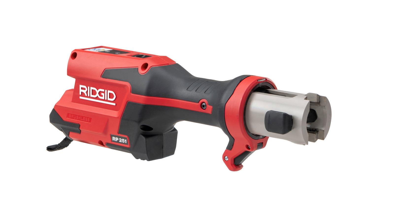 RIDGID RP 251 Press Tool Battery Kit with M-Profile Jaws (15, 22, 28) – three-quarter view | 78288