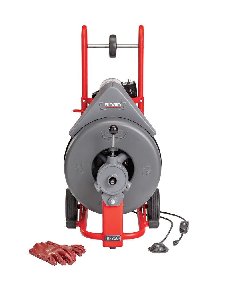 RIDGID K-750 Drum Drain Clearing Machine 230V with C-75 Cable – for professional drain cleaning