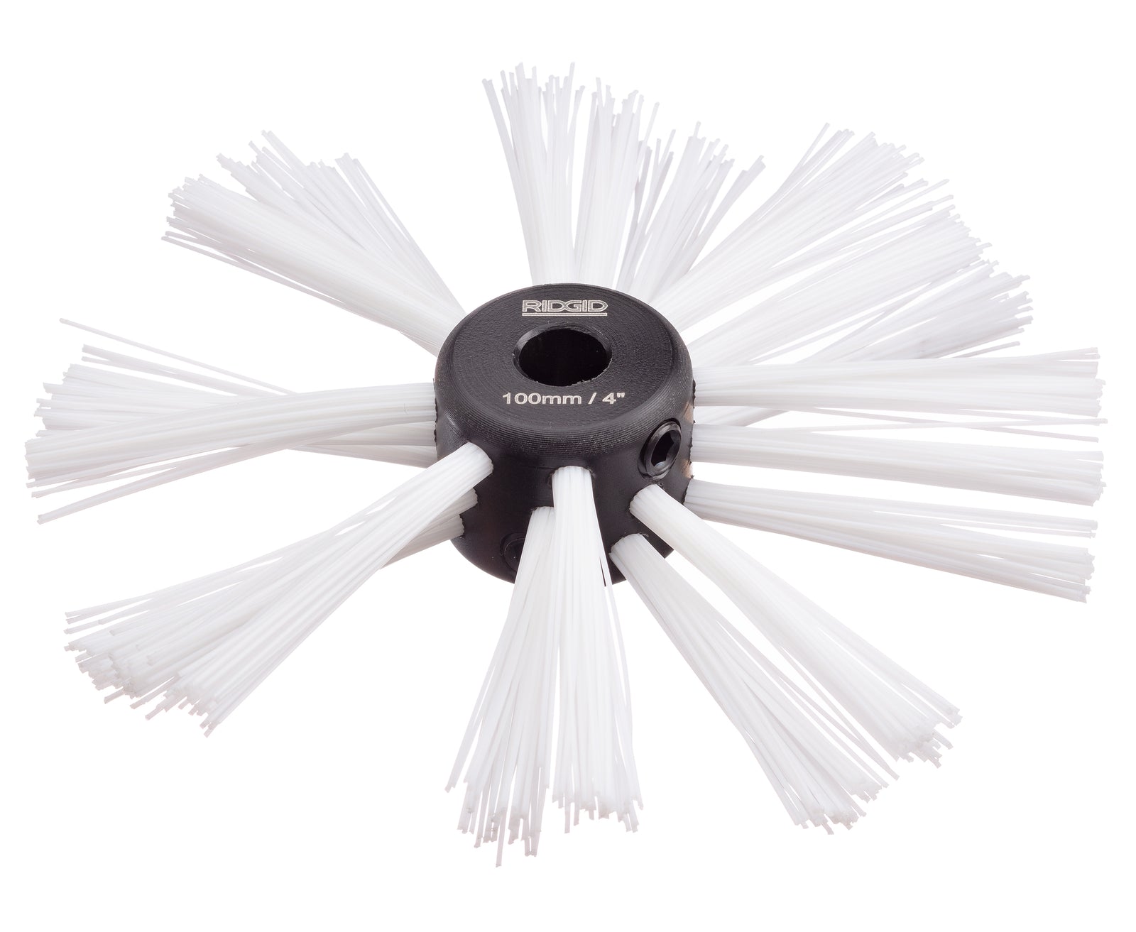 RIDGID 4" (100mm) nylon brush for 5/16" (8mm) cable – three-quarter view | 68953