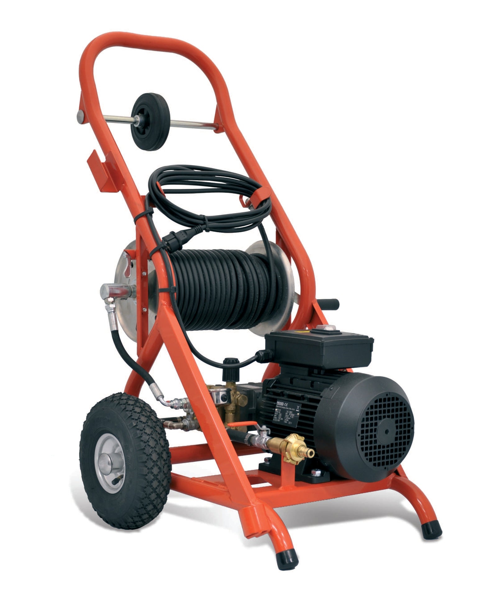 RIDGID 230V Motor Standard kit KJ-1590: – 58436 Propulsion Nozzle 1⁄4" – 58446 Penetrating Nozzle 1⁄4" – 20 m x 1⁄4" hose – product view | 35511