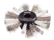 RIDGID 2" (55mm) nylon/steel brush for 5/16" (8mm) cable with nylon and steel strings – three-quarter view | 68973