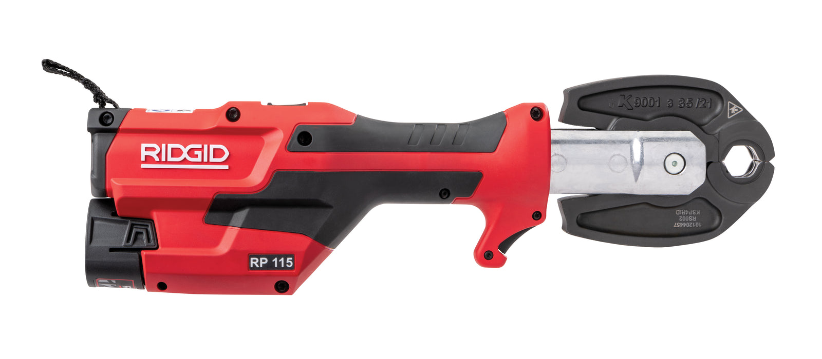 RIDGID RP 115 micro-Press Tool Kit (Tool, Case, 12V 2.5Ah Battery, 230V Fast-Charger and M15-18-22 micro-Press Jaws) – product view | 76948