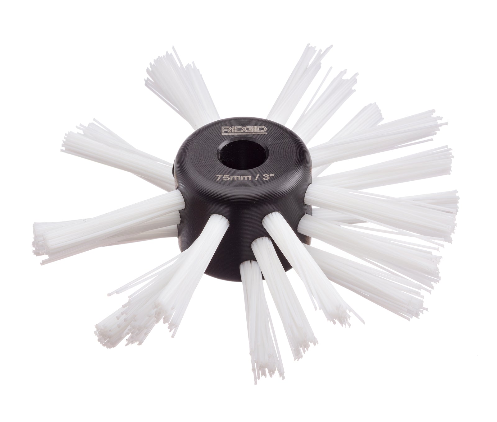 RIDGID 3" (75mm) nylon brush for 5/16" (8mm) cable – three-quarter view | 68948