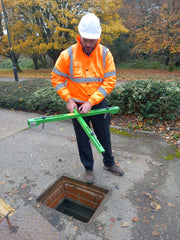 Adjusting the foldable Manhole Guardian before fitting