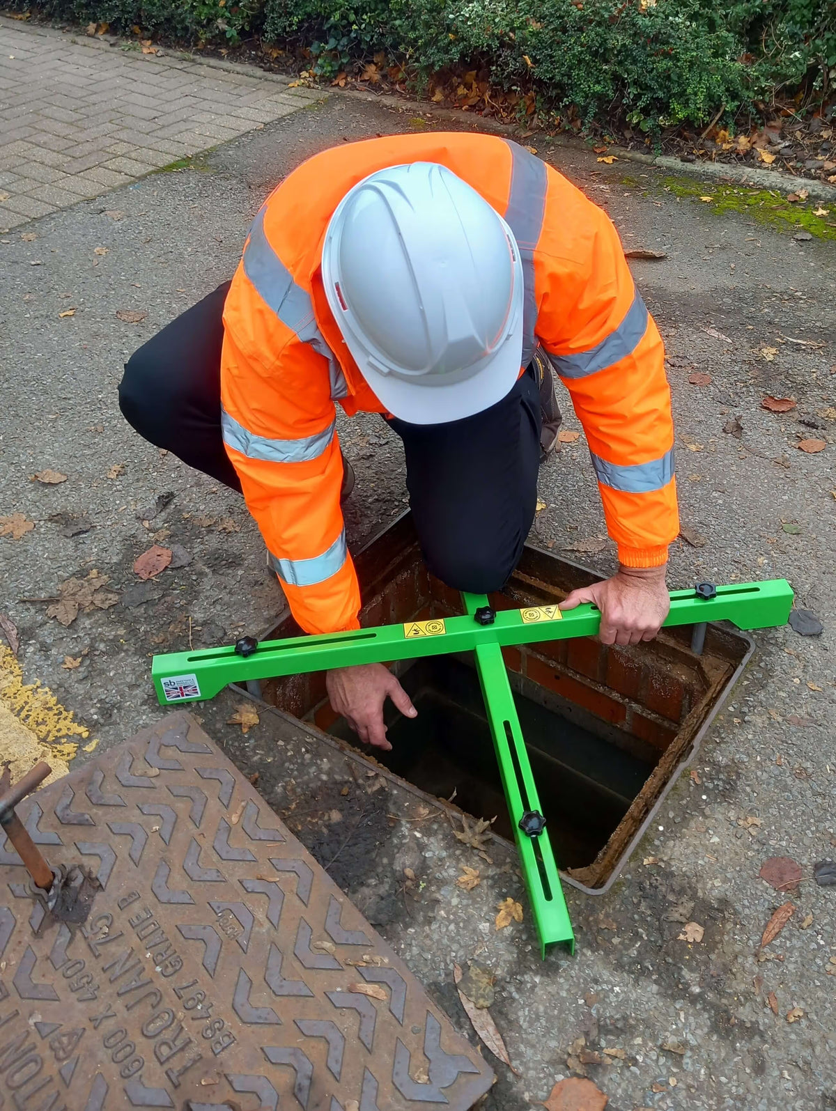Sweetnam & Bradley Manhole Guardian installed during drainage maintenance