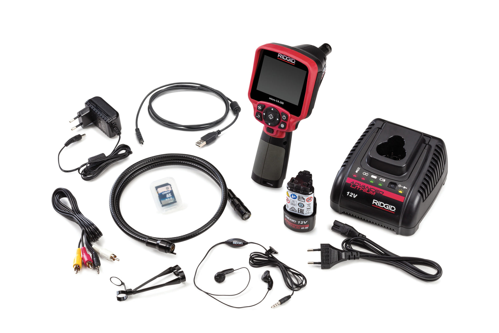 RIDGID CA-350 Handheld Inspection Camera, includes 12V Battery and Charger – product view | 55903