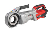 RIDGID 760 FXP Power Drive (11-R), 2x 4Ah FXP Batteries, FXP Charger, 1/2-2" 11-R BSPT Die Head Set, Support Arm, Case – three-quarter view | 72088