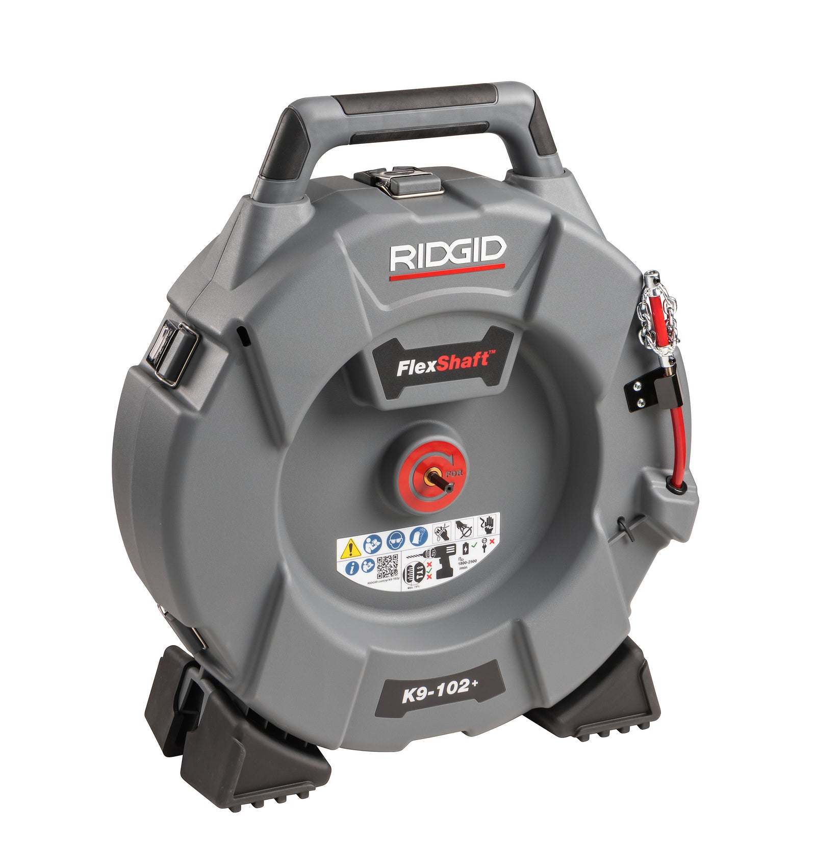RIDGID FlexShaft™, K9-102+ for 1 1/4-2" (32 - 50 mm) Pipes; Includes: 50' (15,2 m) 1/4" (6 mm) cable and kit – product view | 76193