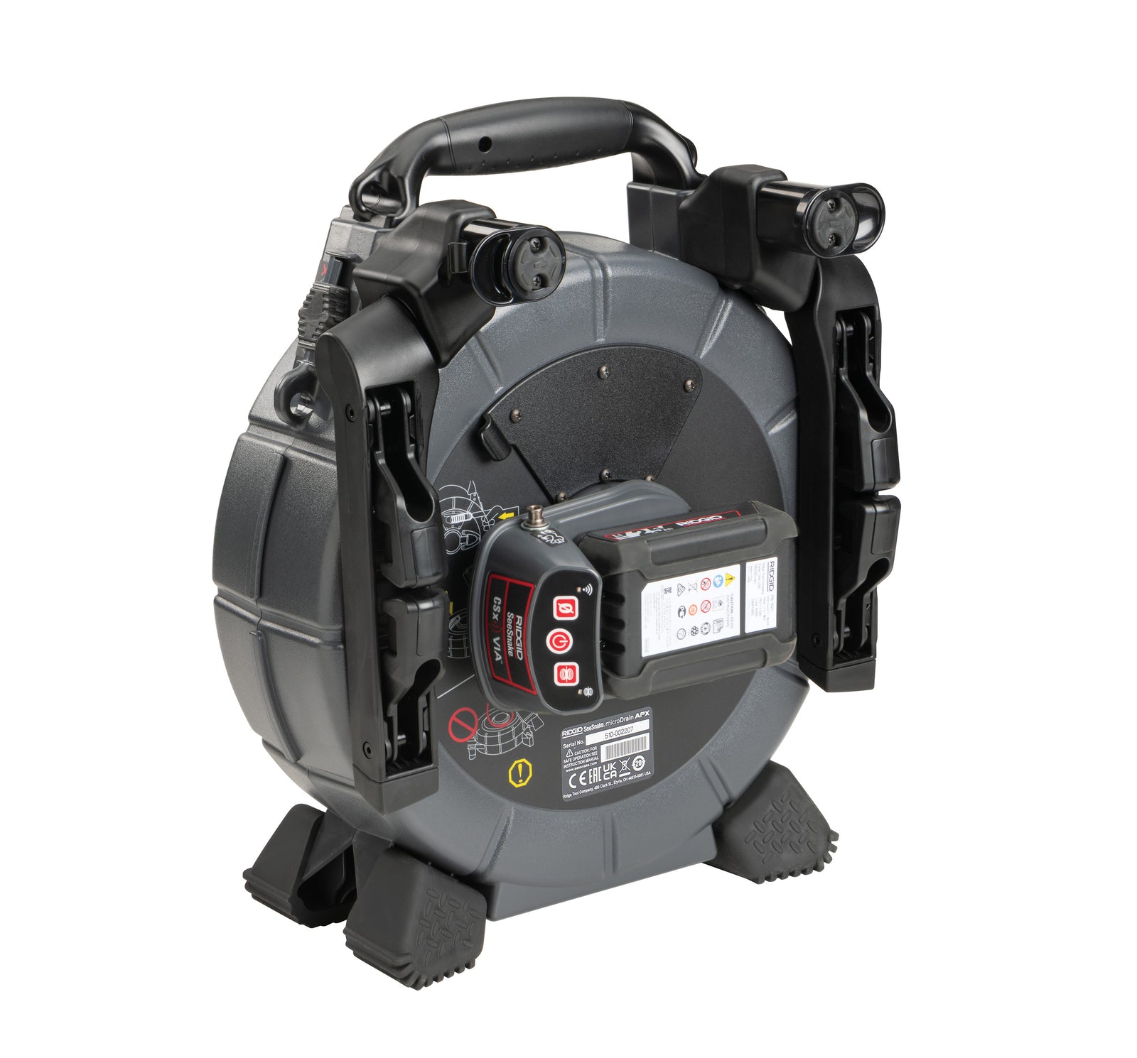 RIDGID SeeSnake® microDRAIN APX & CSx Via System with TruSense® - 1 Battery and 1 Charger Included – rear view | 81398