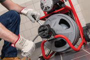 RIDGID K-400 Machine with RIDGID Drain Cleaning Gloves – AUTOFEED – C-45 IW 1⁄2" x 75' (12 mm x 23 m)  Solid Core (Integral Wound) Cable – T-260 Tool Set – product view | 28103